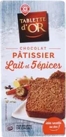 Chocolat pâtissier lait et 5 épices