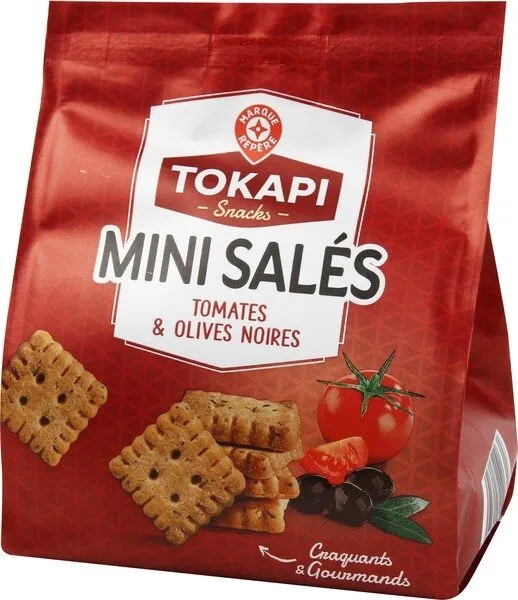 Mini biscuits salés tomates et olives noires