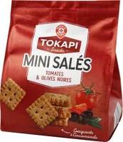 Mini biscuits salés tomates et olives noires