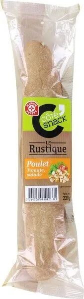 Sandwich baguette de campagne poulet tomate salade