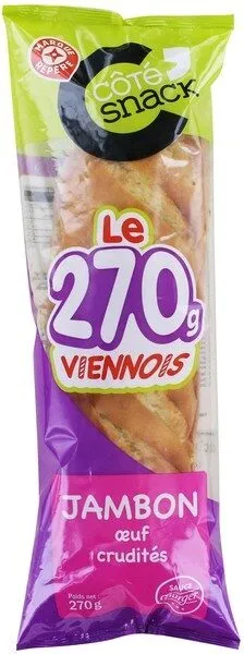 Sandwich viennois jambon oeuf crudités
