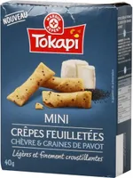 Mini crêpes feuilletées chèvre et graines de pavot