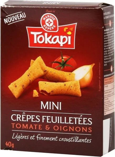 Mini crêpes feuilletées tomate et oignons