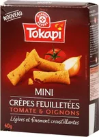 Mini crêpes feuilletées tomate et oignons