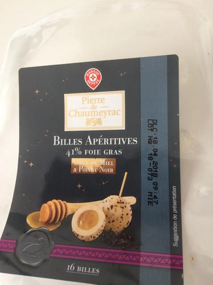 Billes aperitives 41% foie gras