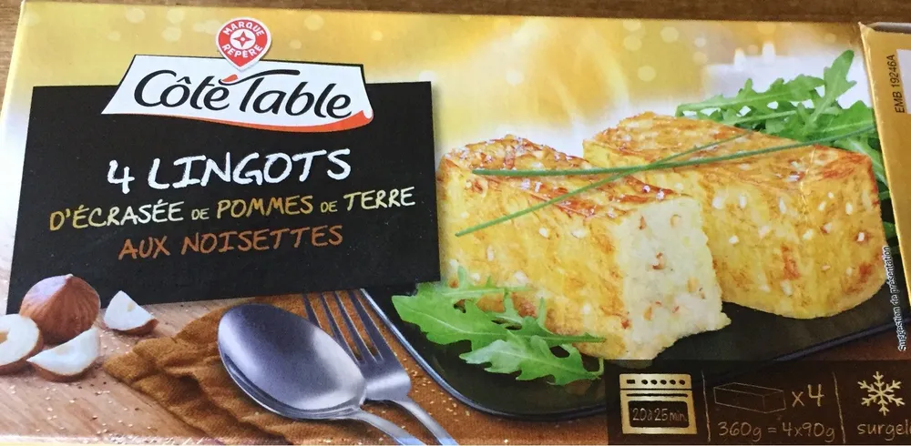 Lingots d'ecrasée de pommes de terre aux nousettes