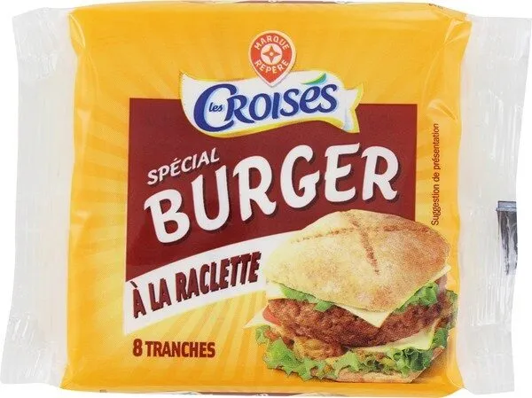 Tranches de fromage fondu à la raclette pour burger x 8