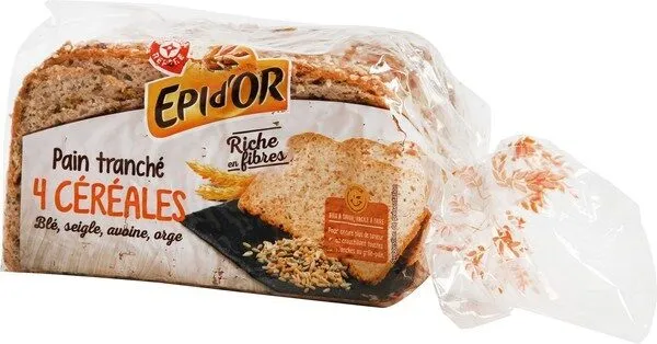 Pain tranché aux 4 céréales
