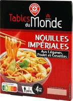 Nouilles impériales aux légumes, poulet et crevettes