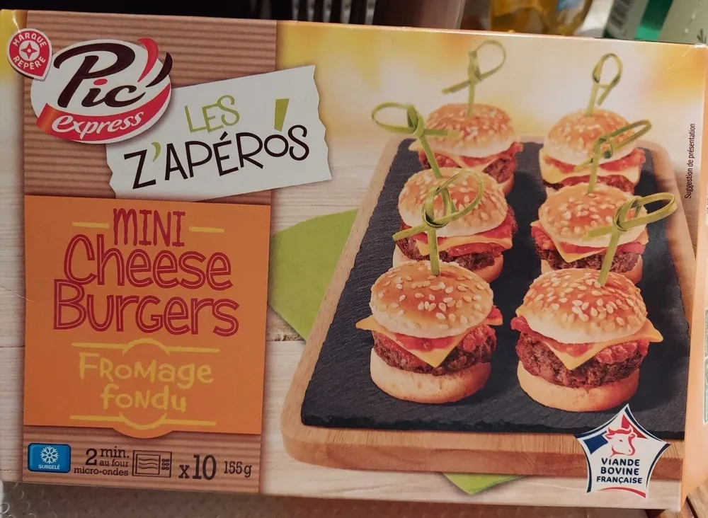 Mini cheese burgers cheddar x 10