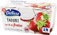 Yaourts gourmands au lait entier sur lit de fraise