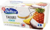 Yaourts gourmands au lait entier coco sur lit d'ananas