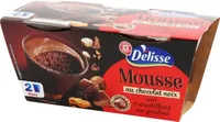 Mousse au chocolat noir sur croustillant praliné
