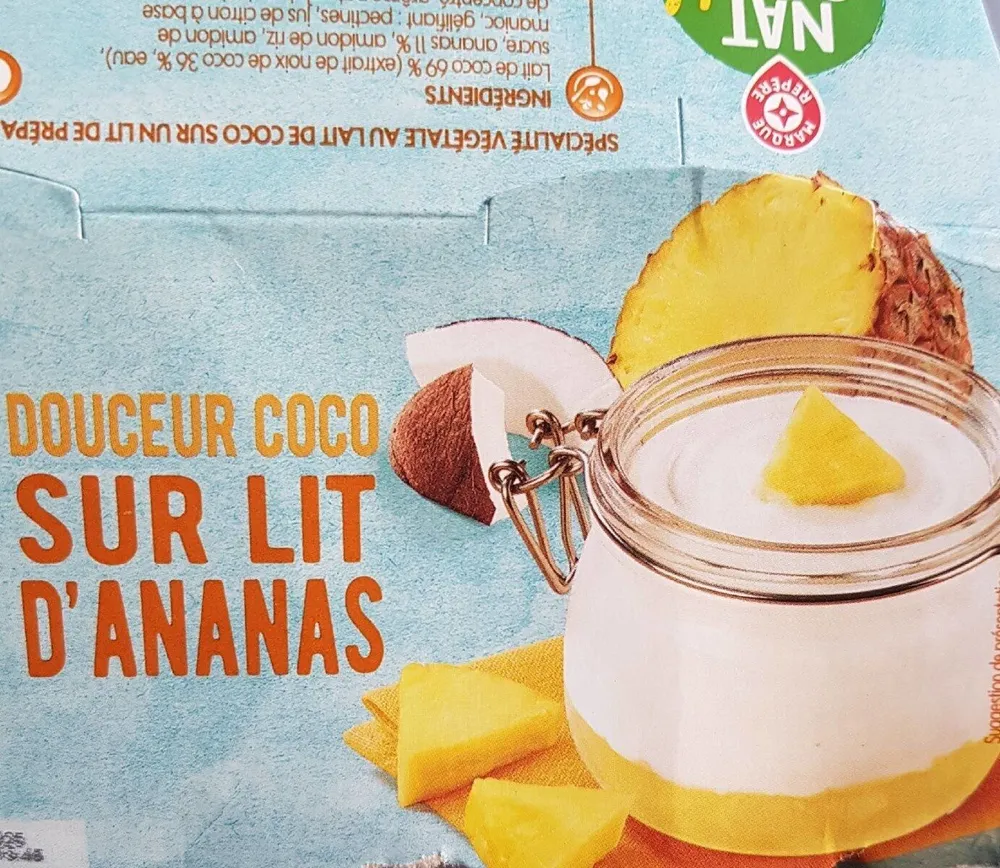 Yaourt lait coco lit ananas