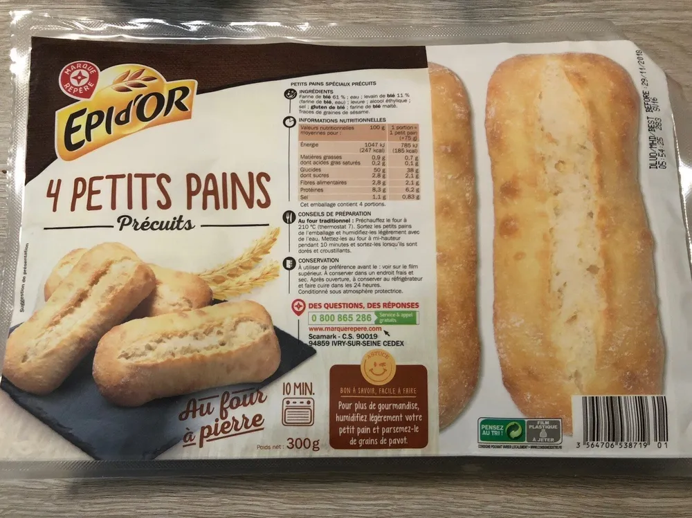 4 Petits Pains Précuits
