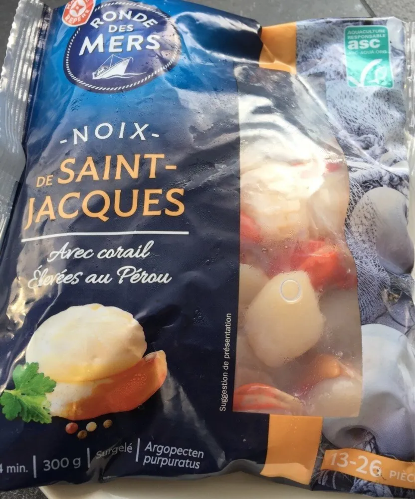 Noix de Saint-Jacques avec corail 20/40 asc