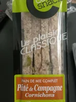 Sandwich pate de campagne cornichons