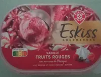 Vanille fruits rouges avec morceaux de meringue
