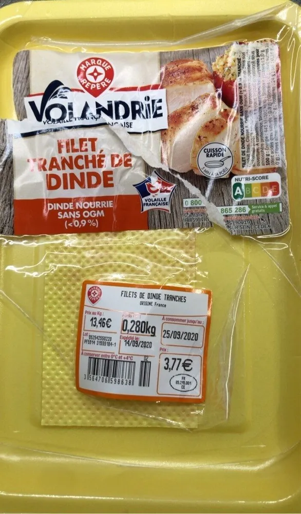 Filet tranché de dinde