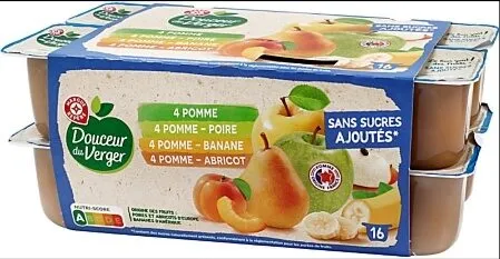 Assortiment de spécialités de fruits et de purées de fruits, sans sucres ajoutés