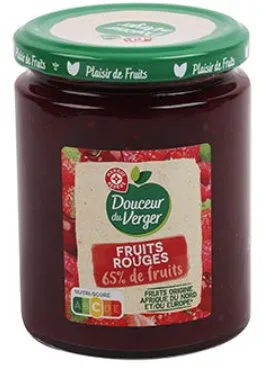 Confiture fruits rouges 65%de fruits