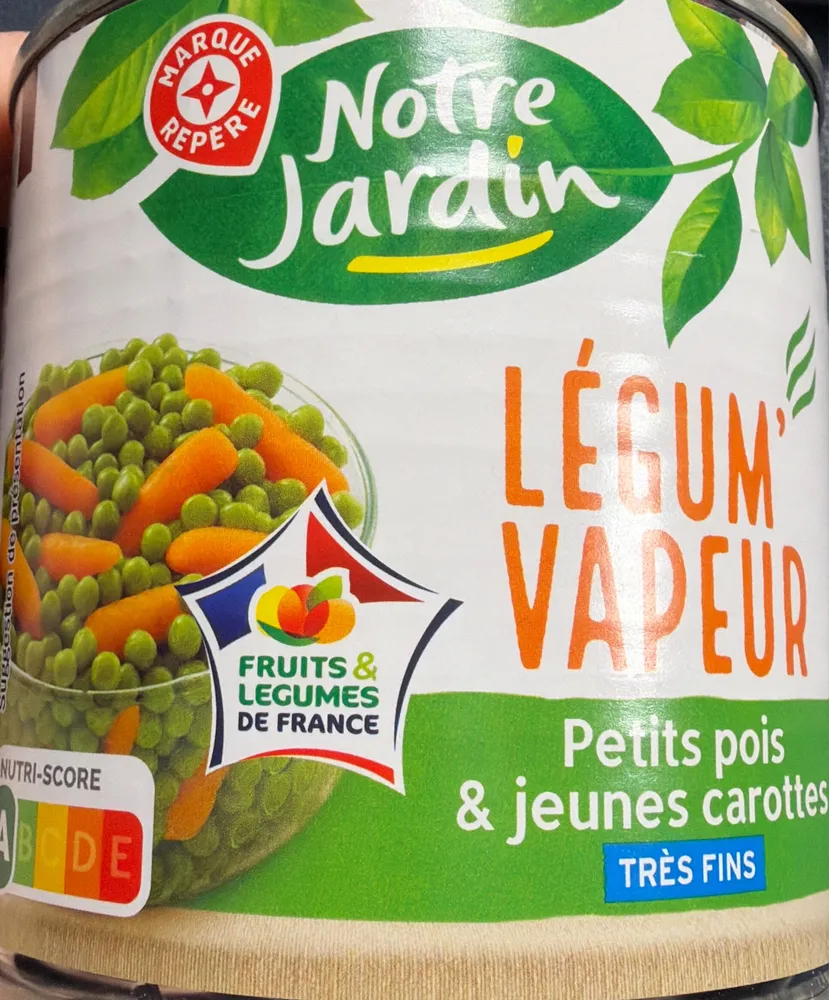 Légum' vapeur Petits pois & jeunes carottes
