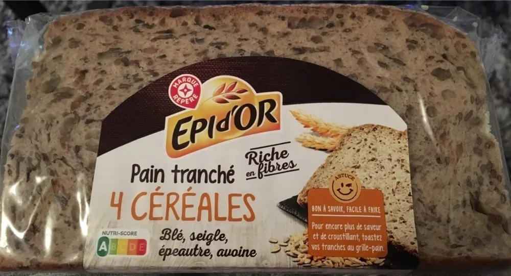 Pain tranché 4 céréales