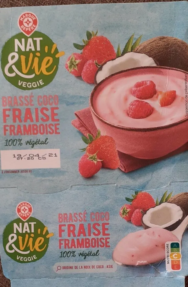 Brassé coco fraise framboise  100% vegetal