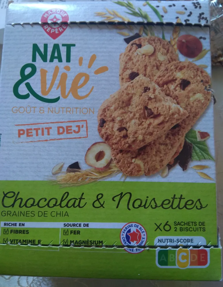 Biscuits à l'avoine, chocolat, Noisettes et graines de chia