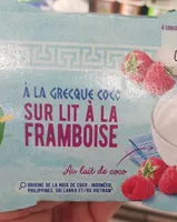 Spécialité végétale fermentée au lait de coco sur lit à la framboise