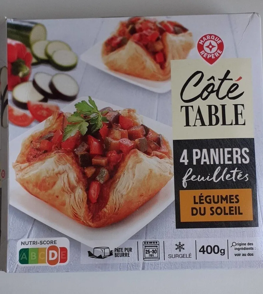 Paniers feuilletés légumes du soleil
