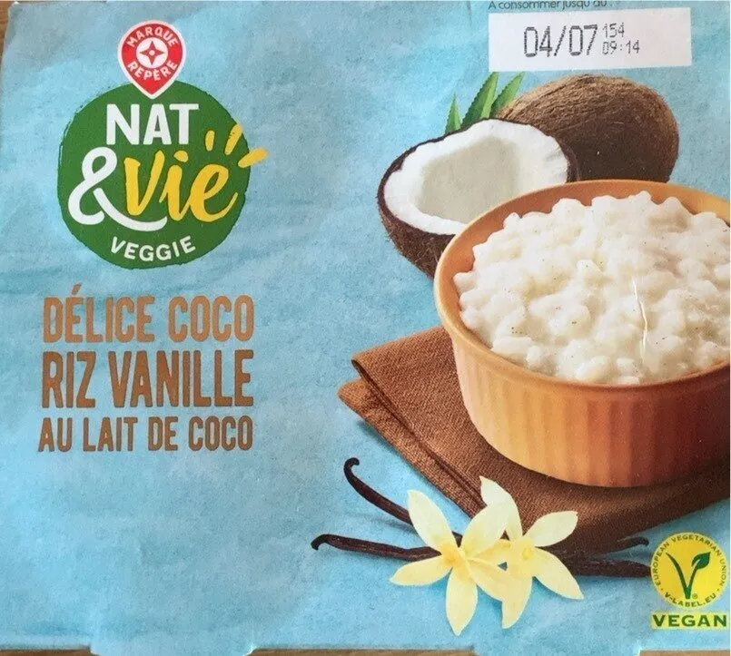 Délice coco riz vanille au lait de coco