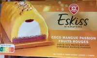 Bûche glacée Coco Mangue Passion Fruits rouges