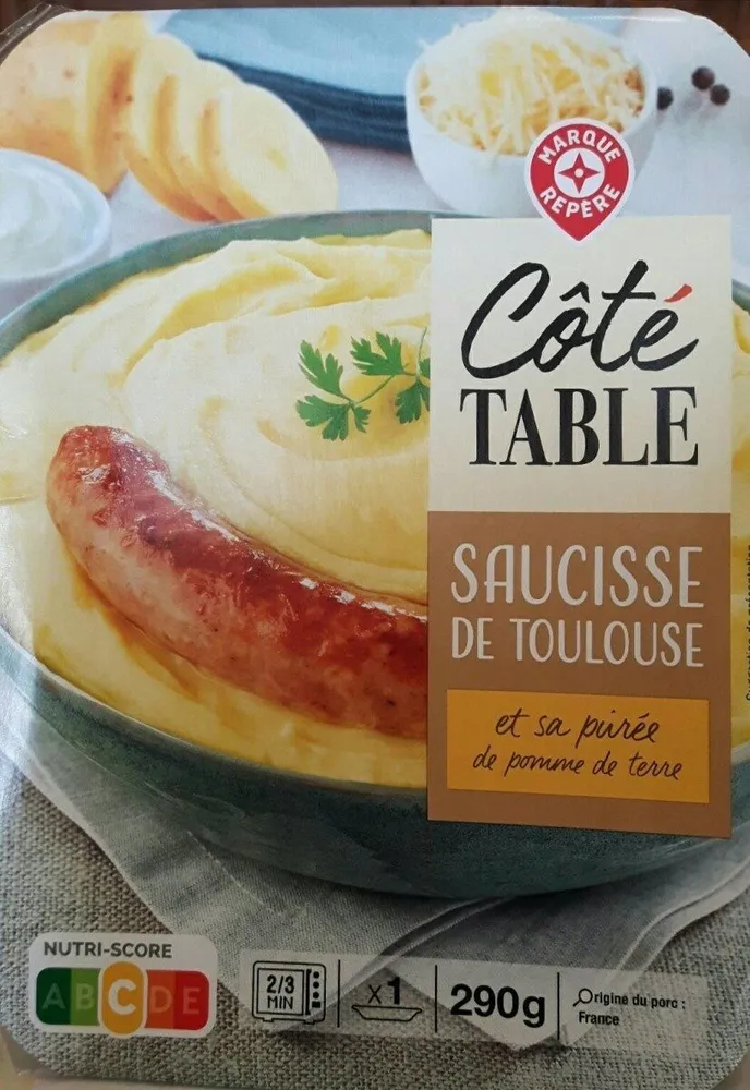 Saucisse de Toulouse et purée de pomme de terre