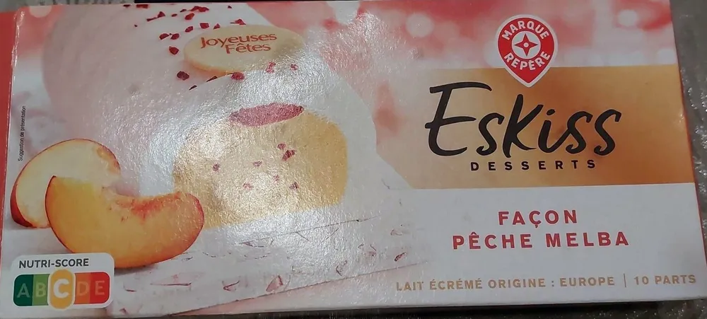 Bûche glacée façon Pêche melba