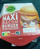 Maxi bacon burger pain doré et moelleux