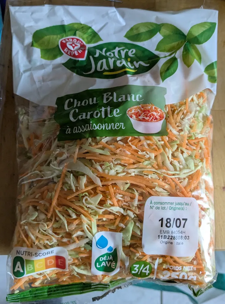 Chou blanc Carotte à assaisonner