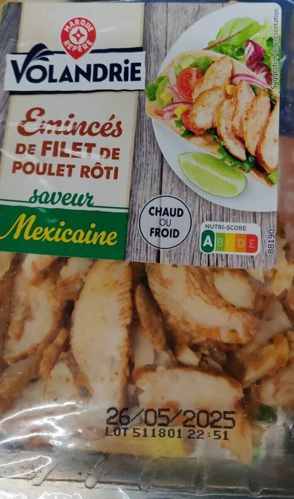 Emincés DE FILET DE POULET RÔTI saveur Mexicaine