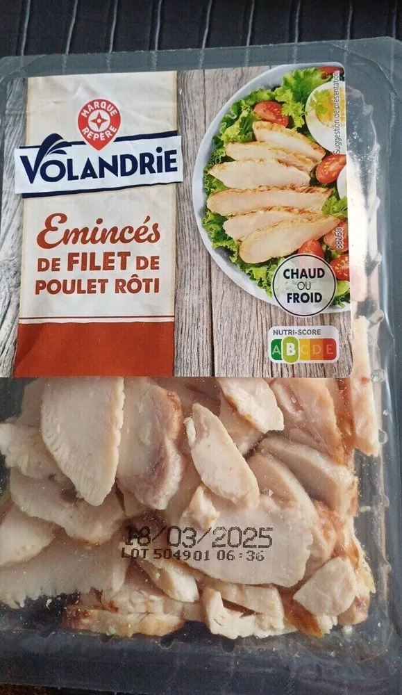 émincé de filet de poulet roti