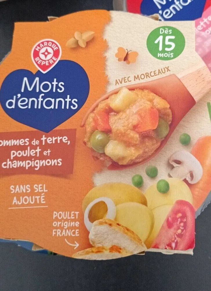 Pommes de terre, poulet et champignons