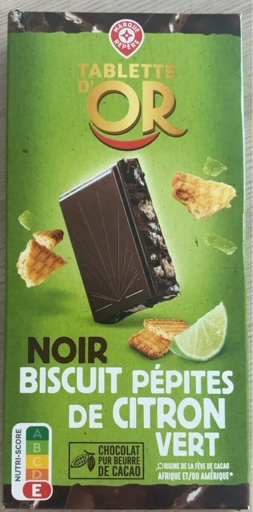 Noir biscuit pépites de citron vert