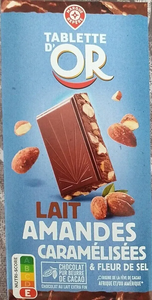 Chocolat au lait amandes caramélisées et fleur de sel