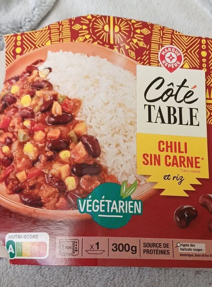 Chili sin carne et riz