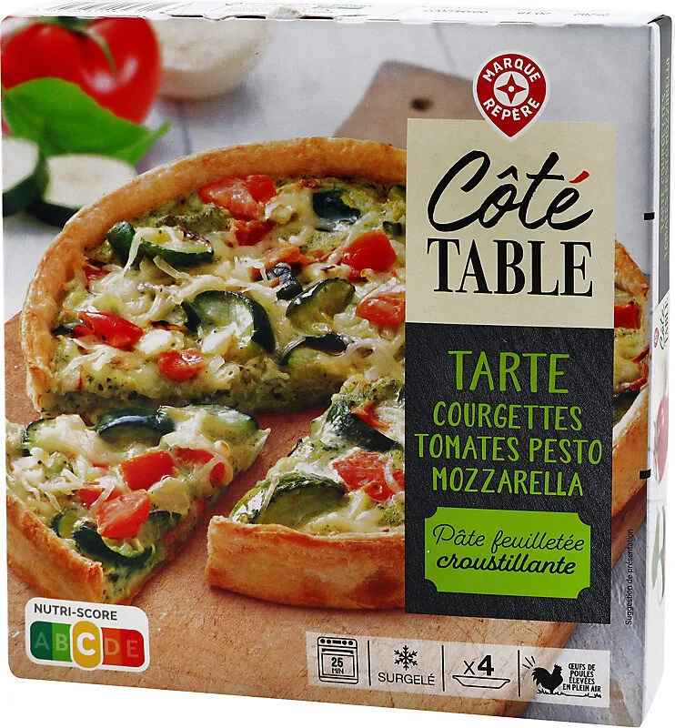 Tarte courgettes tomates pesto mozzarella