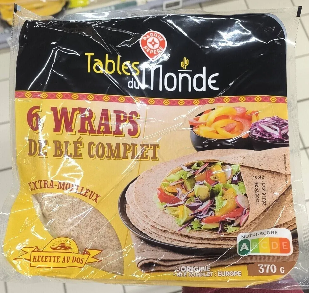 6 Wraps de blé complet
