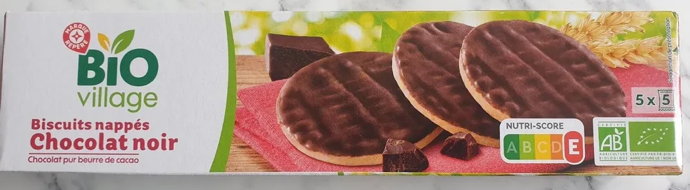 Biscuits nappés chocolat noir