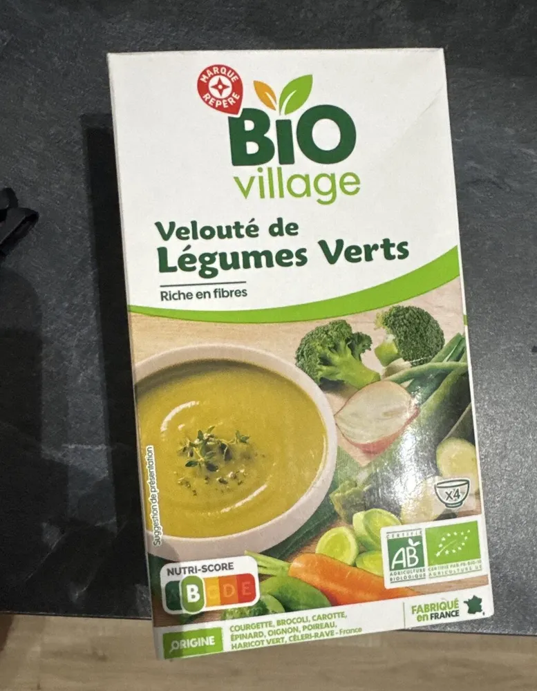 Velouté de légumes verts bio