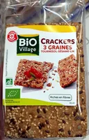 Bio village - Crackers 3 graines Tournesol - Sésame - Lin