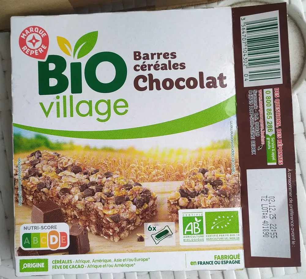 Barres céréales Chocolat