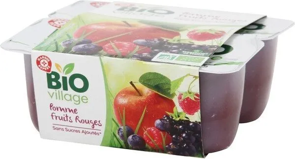Purée de fruits pomme et fruits rouges sans sucres ajoutés x 4